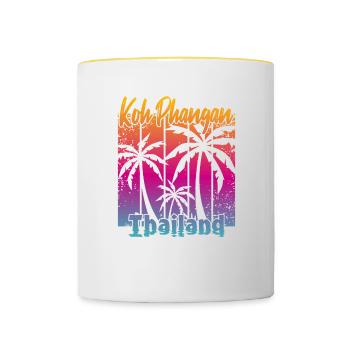 Koh Phangan Thaïlande - Mug contrasté - blanc/jaune - Devant