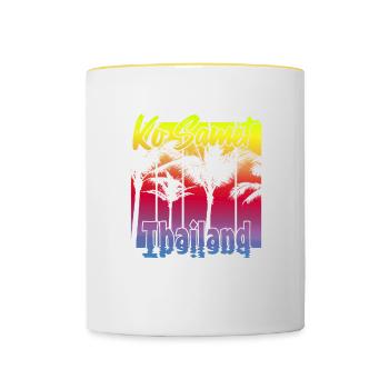 Ko Samet Thailand - Tasse zweifarbig - Weiß/Gelb - Vorne