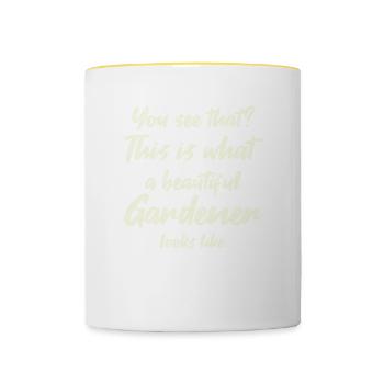 Gardener Garden Gardening - Contrasting Mug - white/yellow - Front