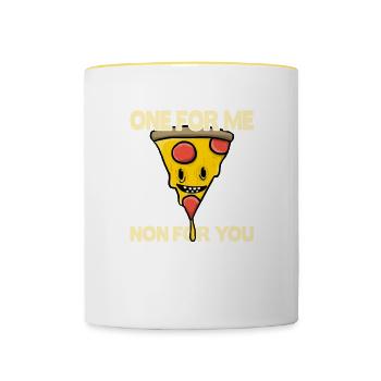 Pizza lovers - Contrasting Mug - white/yellow - Front