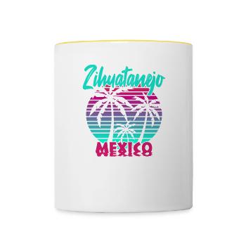 Zihuatanejo Mexico - Tasse zweifarbig - Weiß/Gelb - Vorne