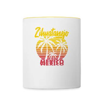 Zihuatanejo Mexico - Tasse zweifarbig - Weiß/Gelb - Vorne