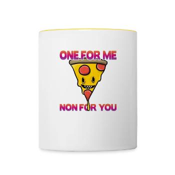 Pizza lovers - Contrasting Mug - white/yellow - Front