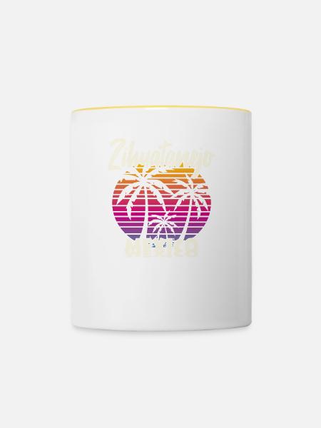 Zihuatanejo Mexico - Tasse zweifarbig - Weiß/Gelb