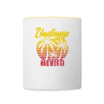 Zihuatanejo Mexico - Tasse zweifarbig - Weiß/Gelb - Vorne