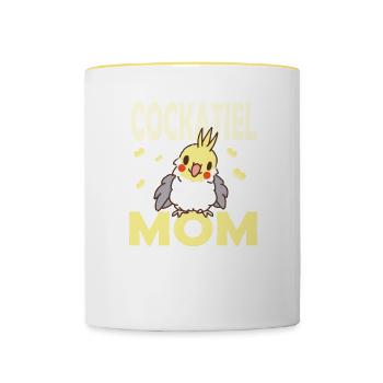 Cockatiel Mama - Mug contrasté - blanc/jaune - Devant