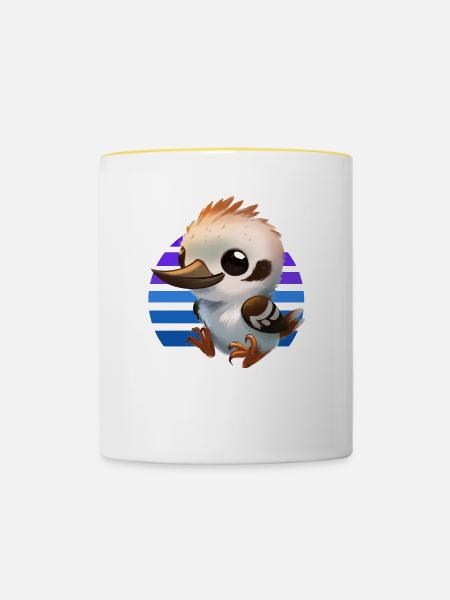 Baby Kookaburra - Tasse zweifarbig - Weiß/Gelb