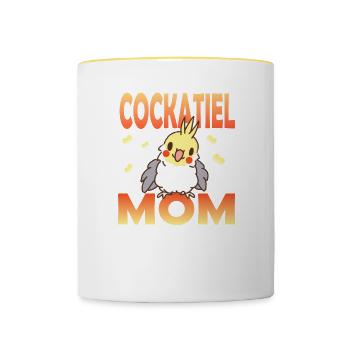 Cockatiel Mama - Mug contrasté - blanc/jaune - Devant