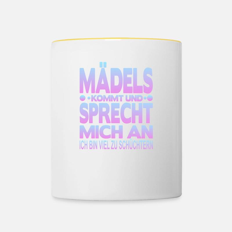 Ich bin Schüchtern - Tasse zweifarbig - Weiß/Gelb