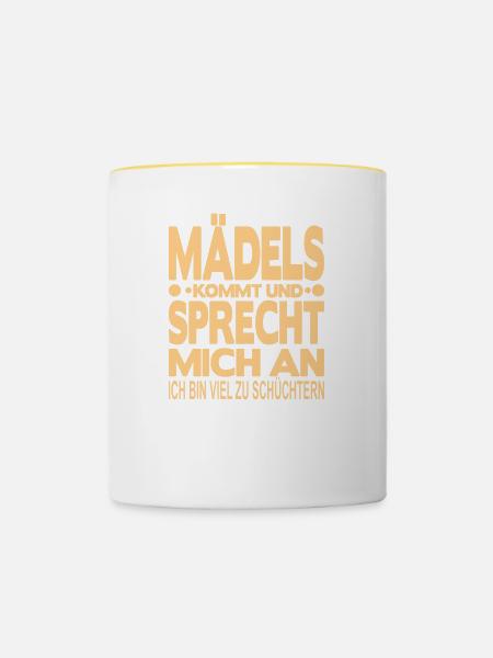 Ich bin Schüchtern - Tasse zweifarbig - Weiß/Gelb