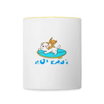 Surfing is not easy - Contrasting Mug - white/yellow - Front
