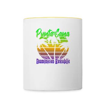 Punta Cana Dominican Republic - Tasse zweifarbig - Weiß/Gelb - Vorne