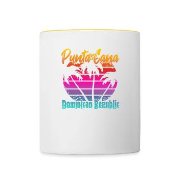 Punta Cana Dominican Republic - Tasse zweifarbig - Weiß/Gelb - Vorne