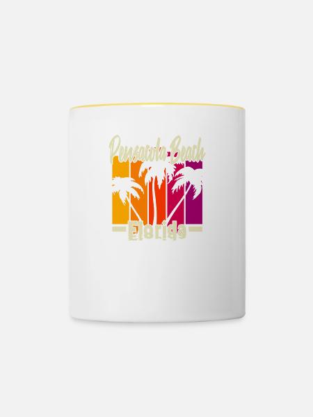 Pensacola Florida - Tasse zweifarbig - Weiß/Gelb