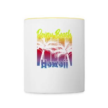 Poipu Beach Hawaii - Contrasting Mug - white/yellow - Front