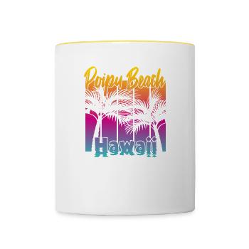 Poipu Beach Hawaii - Contrasting Mug - white/yellow - Front