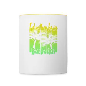 I'd rather be in Barbados - Contrasting Mug - white/yellow - Front