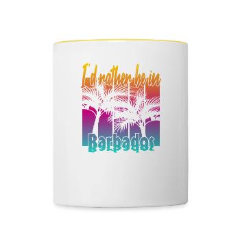 I'd rather be in Barbados - Contrasting Mug - white/yellow - Front