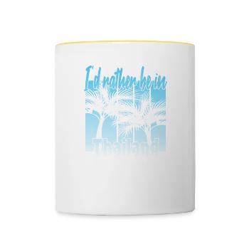 I'd rather be in Thailand - Contrasting Mug - white/yellow - Front