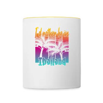 I'd rather be in Thailand - Contrasting Mug - white/yellow - Front