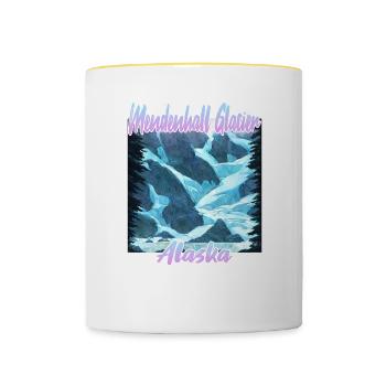Mendenhall Glacier Alaska - Contrasting Mug - white/yellow - Front