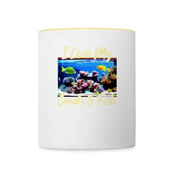 Saltwater aquarium coral fish - Contrasting Mug - white/yellow - Front