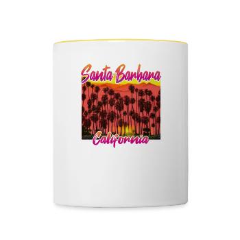 Santa Barbara Californie - Mug contrasté - blanc/jaune - Devant