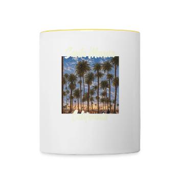 Santa Monica California - Tasse zweifarbig - Weiß/Gelb - Vorne