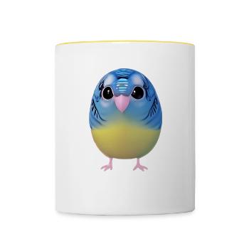 Observation des oiseaux - Mug contrasté - blanc/jaune - Devant