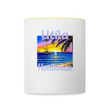 Utila Honduras - Tasse zweifarbig - Weiß/Gelb - Vorne
