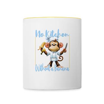 Küchenaffe Banana Vibes - Tasse zweifarbig - Weiß/Gelb - Vorne