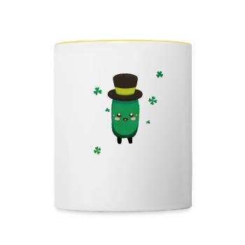 saint patrick's day - Cucumber - Contrasting Mug - white/yellow - Front