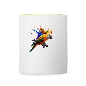 Parrot - Color explosion - Contrasting Mug - white/yellow - Front
