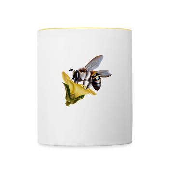 Donnez une chance aux abeilles - Mug contrasté - blanc/jaune - Devant
