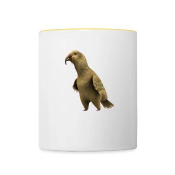Kakapo - The nocturnal parrot - Contrasting Mug - white/yellow - Front