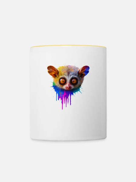 Tarsier Design - Tasse zweifarbig - Weiß/Gelb