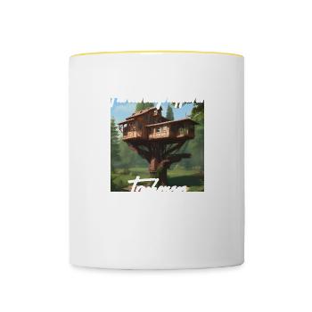 Treehouse - Best Things Happen - Contrasting Mug - white/yellow - Front