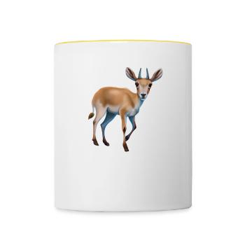 Saiga-Antilope - Tasse zweifarbig - Weiß/Gelb - Vorne