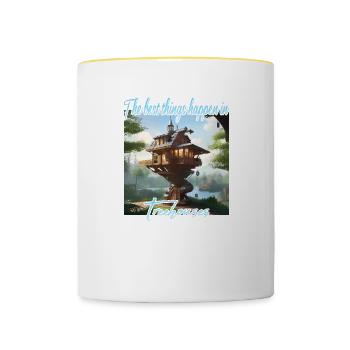 Treehouse - Best Things Happen - Contrasting Mug - white/yellow - Front