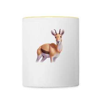 Saiga-Antilope - Tasse zweifarbig - Weiß/Gelb - Vorne