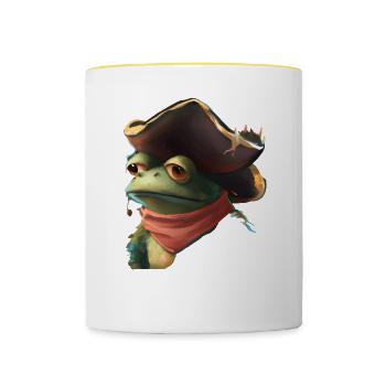 Pirate Frog Frog Pirates - Contrasting Mug - white/yellow - Front