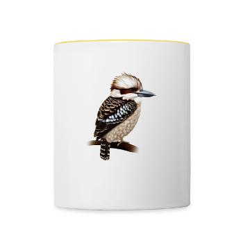 Kookaburra sucré - Mug contrasté - blanc/jaune - Devant