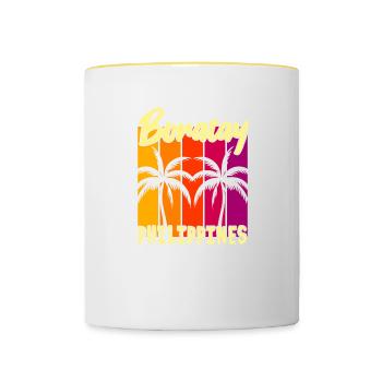 Coucher de soleil Boracay Philippines - Mug contrasté - blanc/jaune - Devant