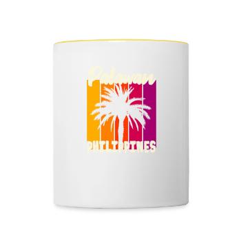 Palawan Philippines Coucher de soleil - Mug contrasté - blanc/jaune - Devant