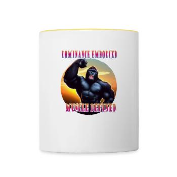 Dominance embodied muscle defined - Contrasting Mug - white/yellow - Front