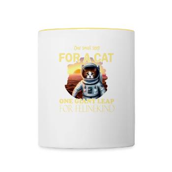 Cat Astronaut - Contrasting Mug - white/yellow - Front