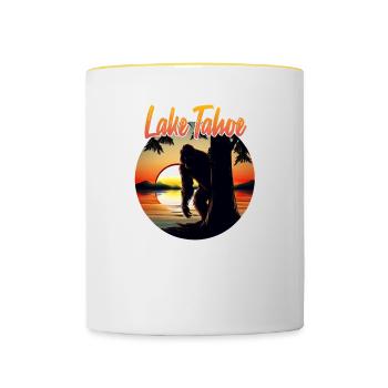 Lac Tahoe Bigfoot - Mug contrasté - blanc/jaune - Devant