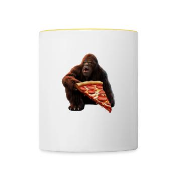 Bigfoot Pizza Party - Contrasting Mug - white/yellow - Front