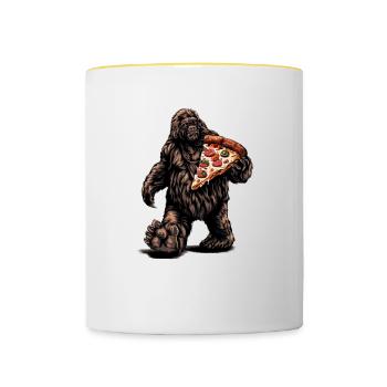 Bigfoot Pizza Party - Contrasting Mug - white/yellow - Front