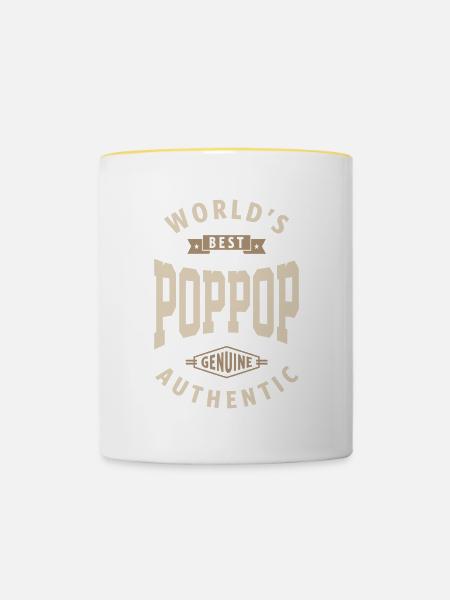 Bester Pop-Pop - Tasse zweifarbig - Weiß/Gelb